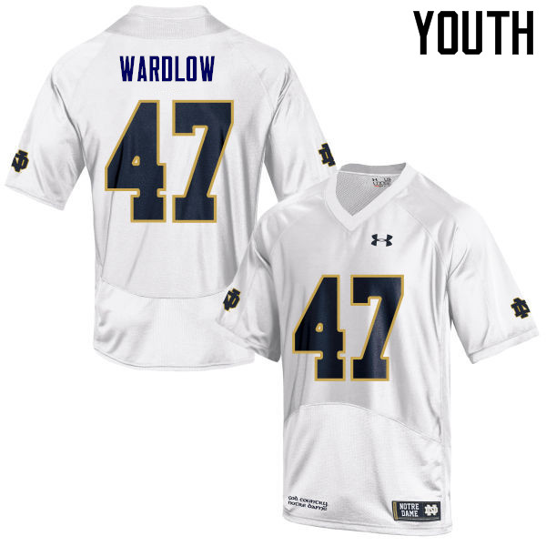 Youth #47 Kofi Wardlow Notre Dame Fighting Irish College Football Jerseys Sale-White
